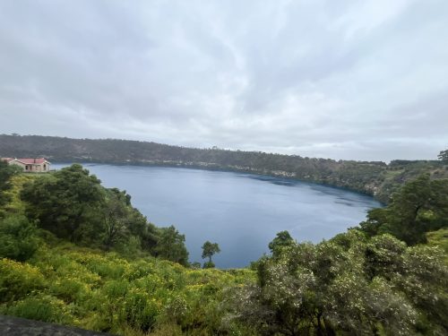 The Blue Lake was beautiful even with ominous skies.
