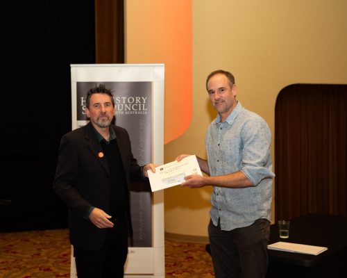 Daniel Clarke, winner of the 2026 Digital Technologies Award, receiving his certificate from HCSA President, Prof. Matthew Fitzpatrick.